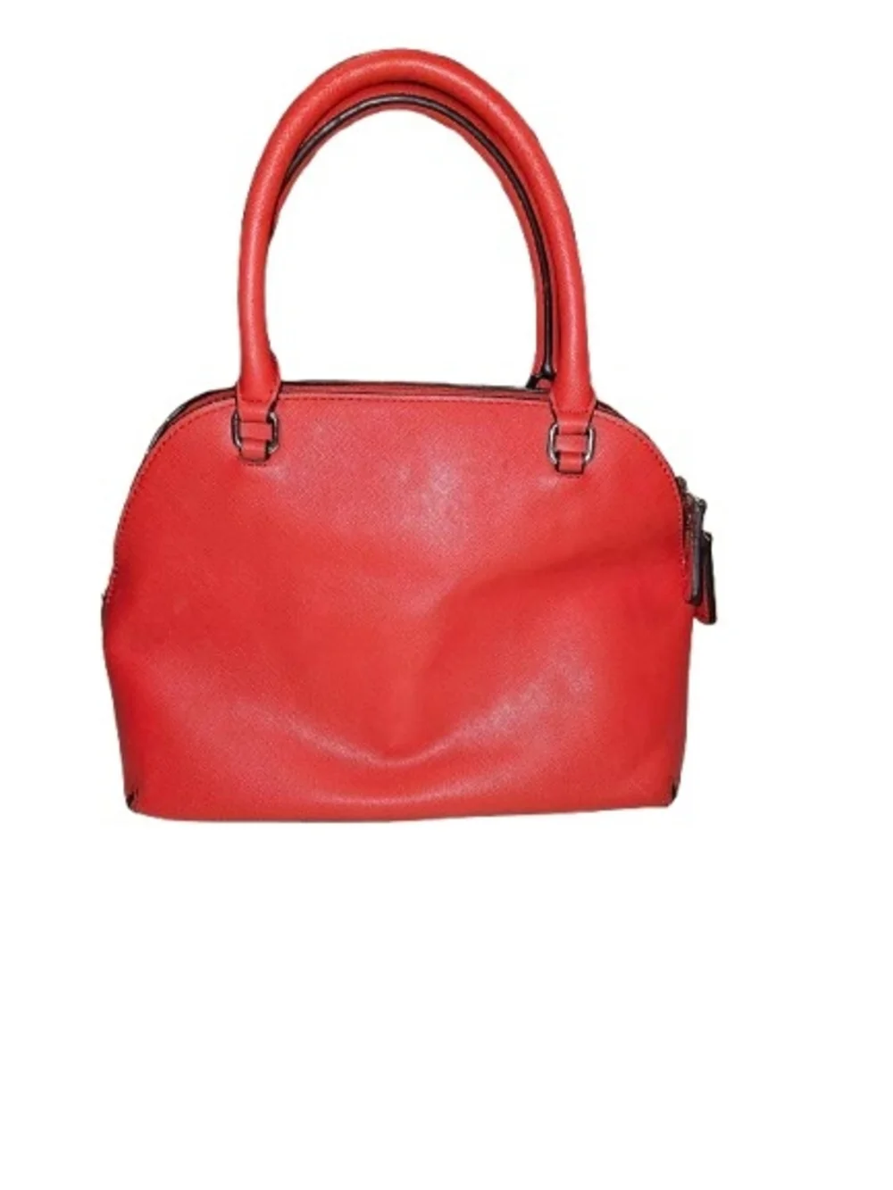 GUESS Red Saffiano Dome Satchel Crossbody Top Handle Purse Structured Bag